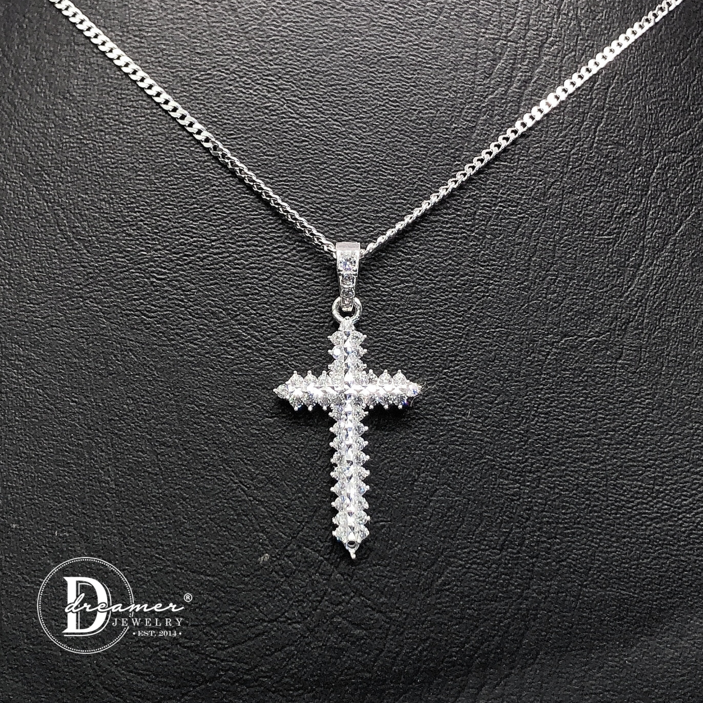 Dây Chuyền Thánh Giá Nhọn - Sparkling 2 Line Stones Cross Necklace - MDC477