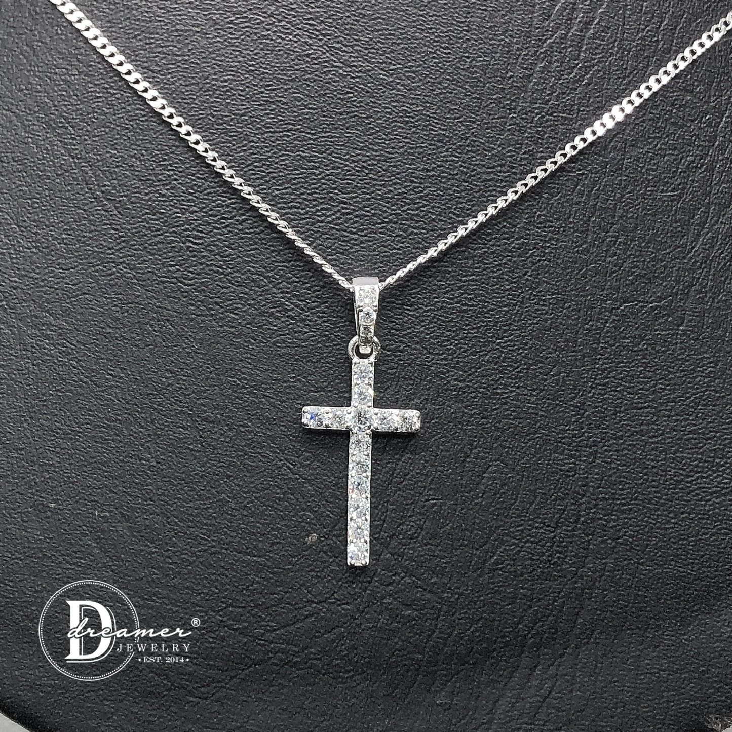 Dây Chuyền Thánh Giá Đính Đá - Cross Silver Pendant Necklace