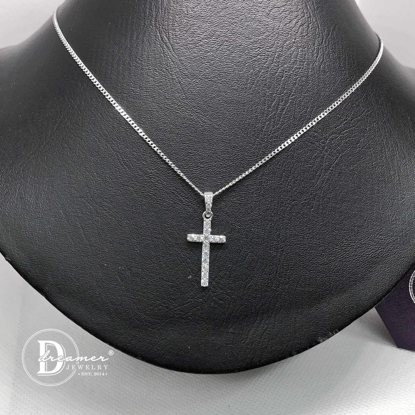 Dây Chuyền Thánh Giá Đính Đá - Cross Silver Pendant Necklace
