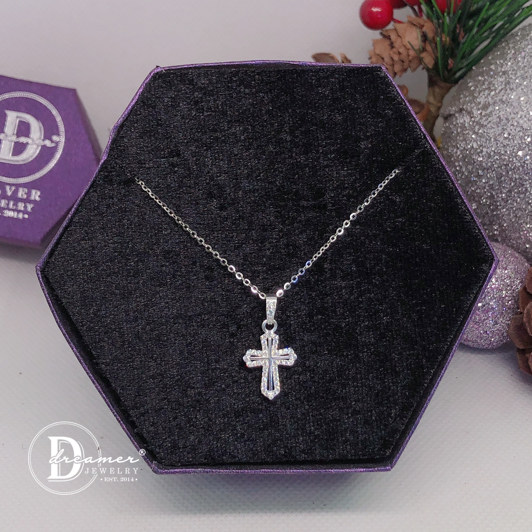 Dây Chuyền Thánh Giá Chrome - Sparkling Cross Silver Pendant Necklace
