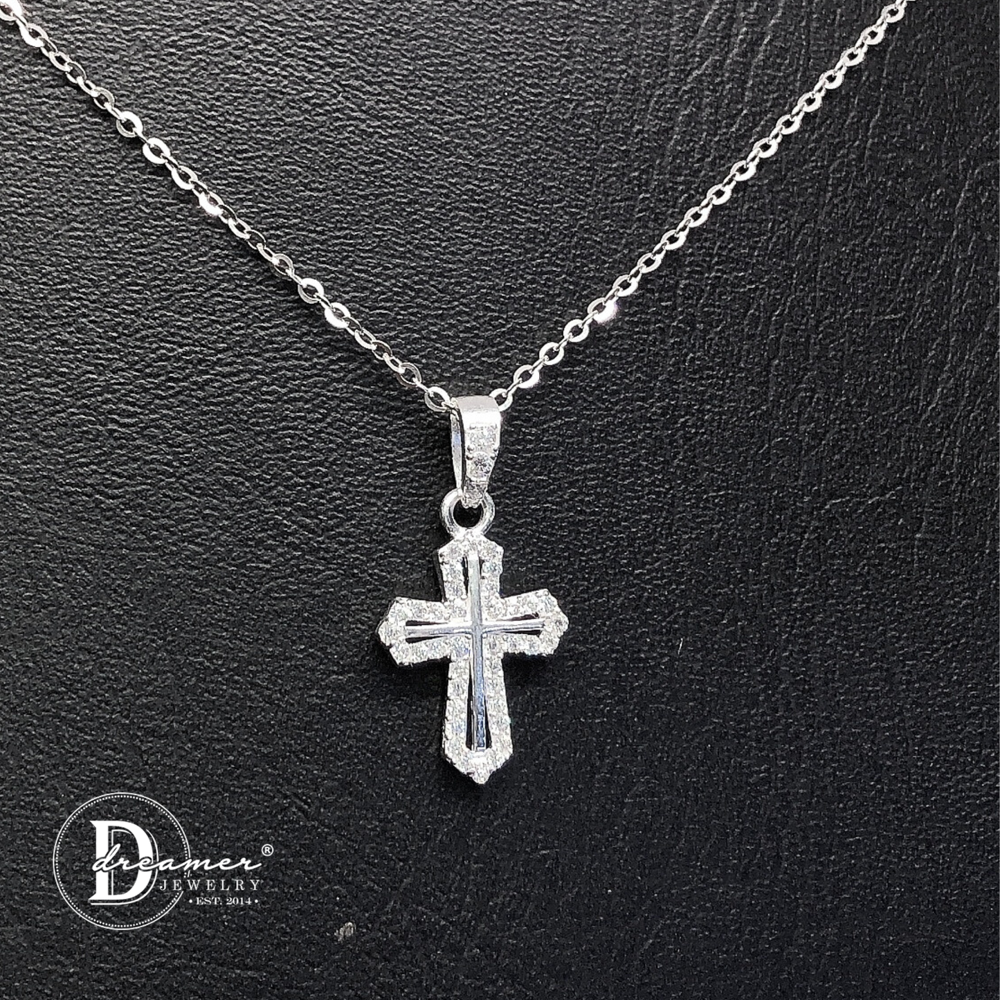 Dây Chuyền Thánh Giá Chrome - Sparkling Cross Silver Pendant Necklace