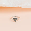 Black Oxidized Triangle Ring - Sterling Silver Ring - 1711NT