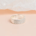 Triple Lines Ring - Cubic Zirconia Stone Lines - 2633NH