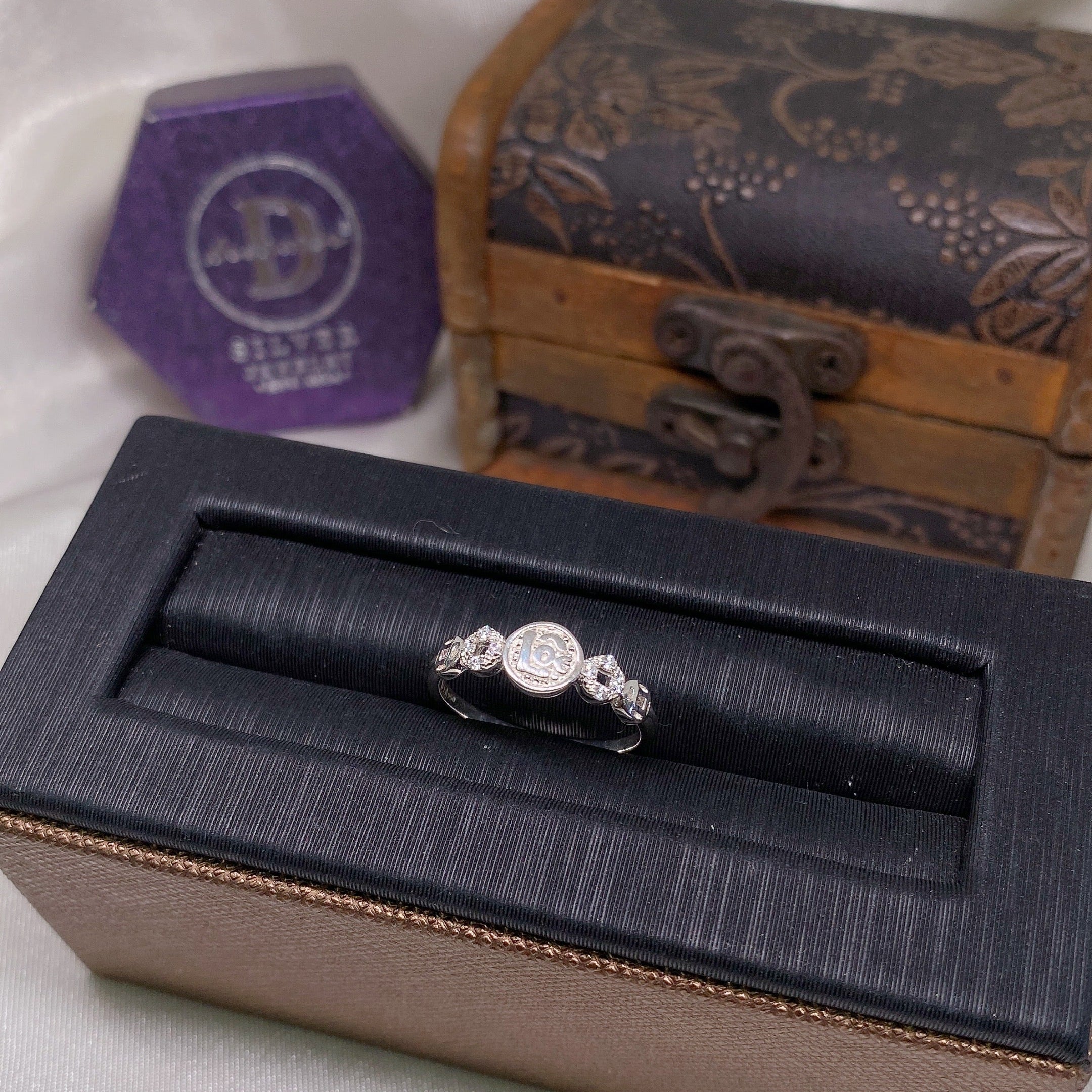 Nhẫn Kim Tiền - Chữ Lộc & 5 Đồng Tiền - Lucky Coin Silver Ring 2668NH