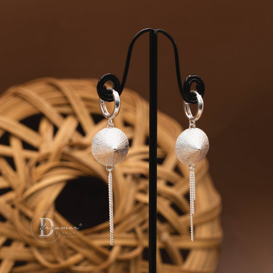 Nón Lá 925 Sterling Silver Tassel Drop Earrings