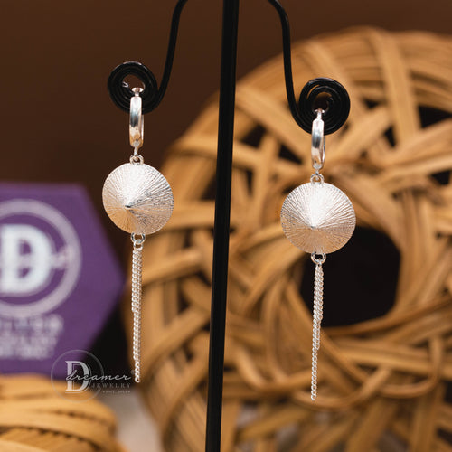 Nón Lá 925 Sterling Silver Tassel Drop Earrings