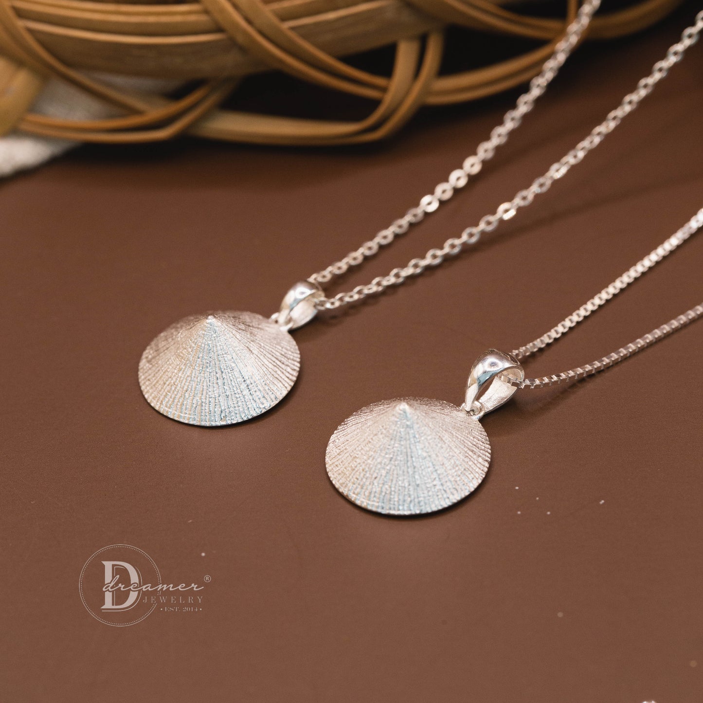 Dây Chuyền Bạc 925 Mặt Nón Lá (18mm) - Nón Lá 925 Sterling Silver Pendant Necklace (18mm)