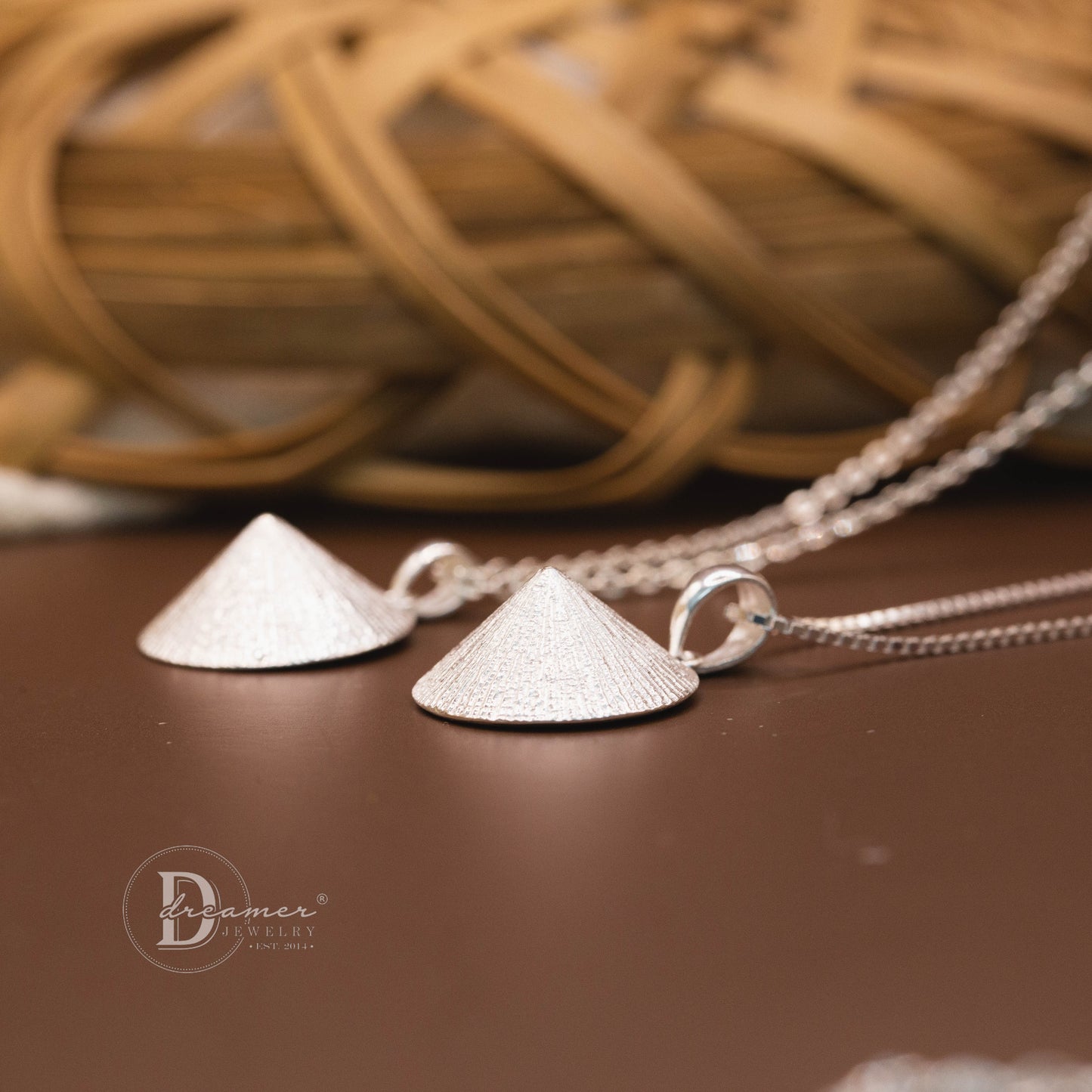 Dây Chuyền Bạc 925 Mặt Nón Lá (18mm) - Nón Lá 925 Sterling Silver Pendant Necklace (18mm)