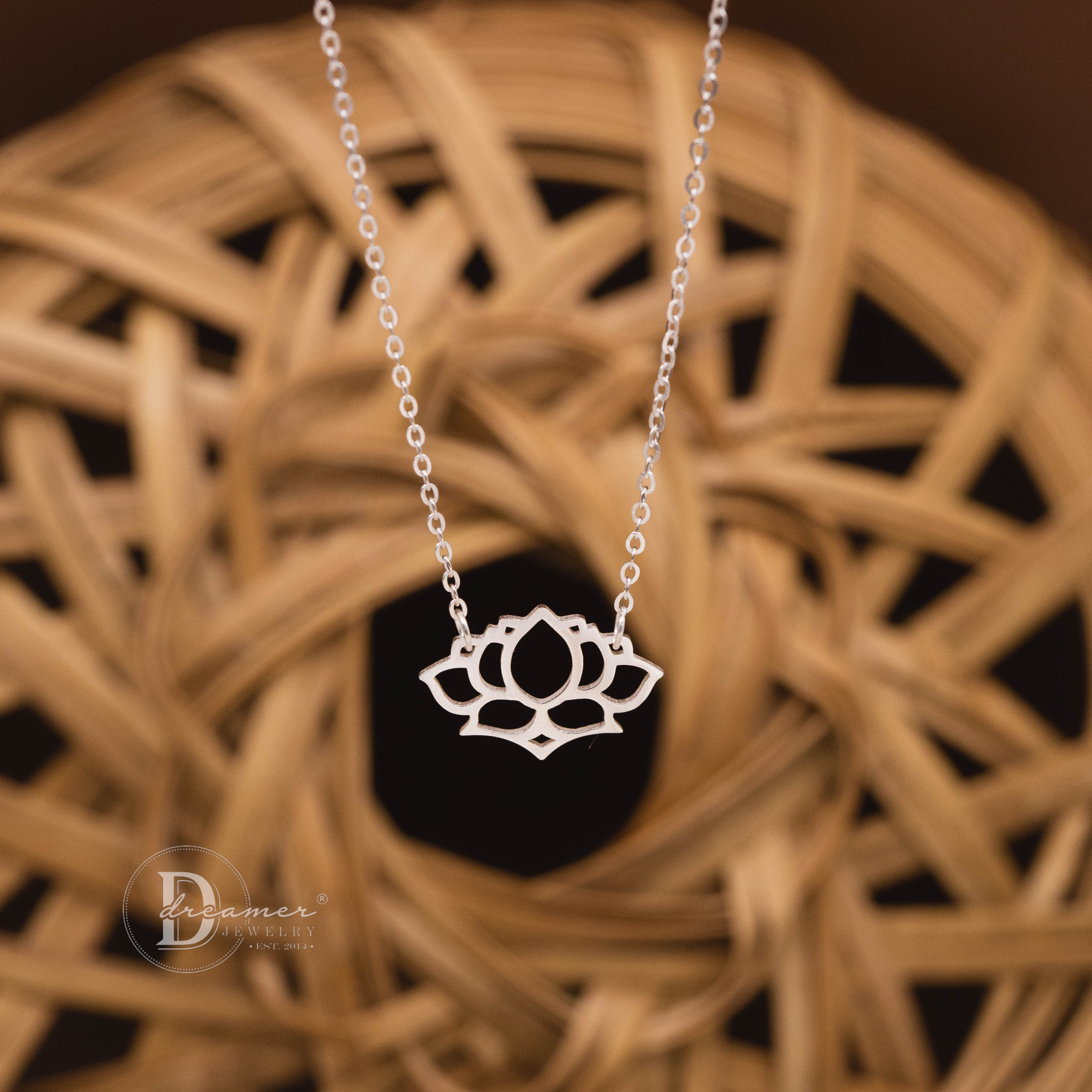 Mekong Delta Blooming Lotus Sterling Silver Necklace