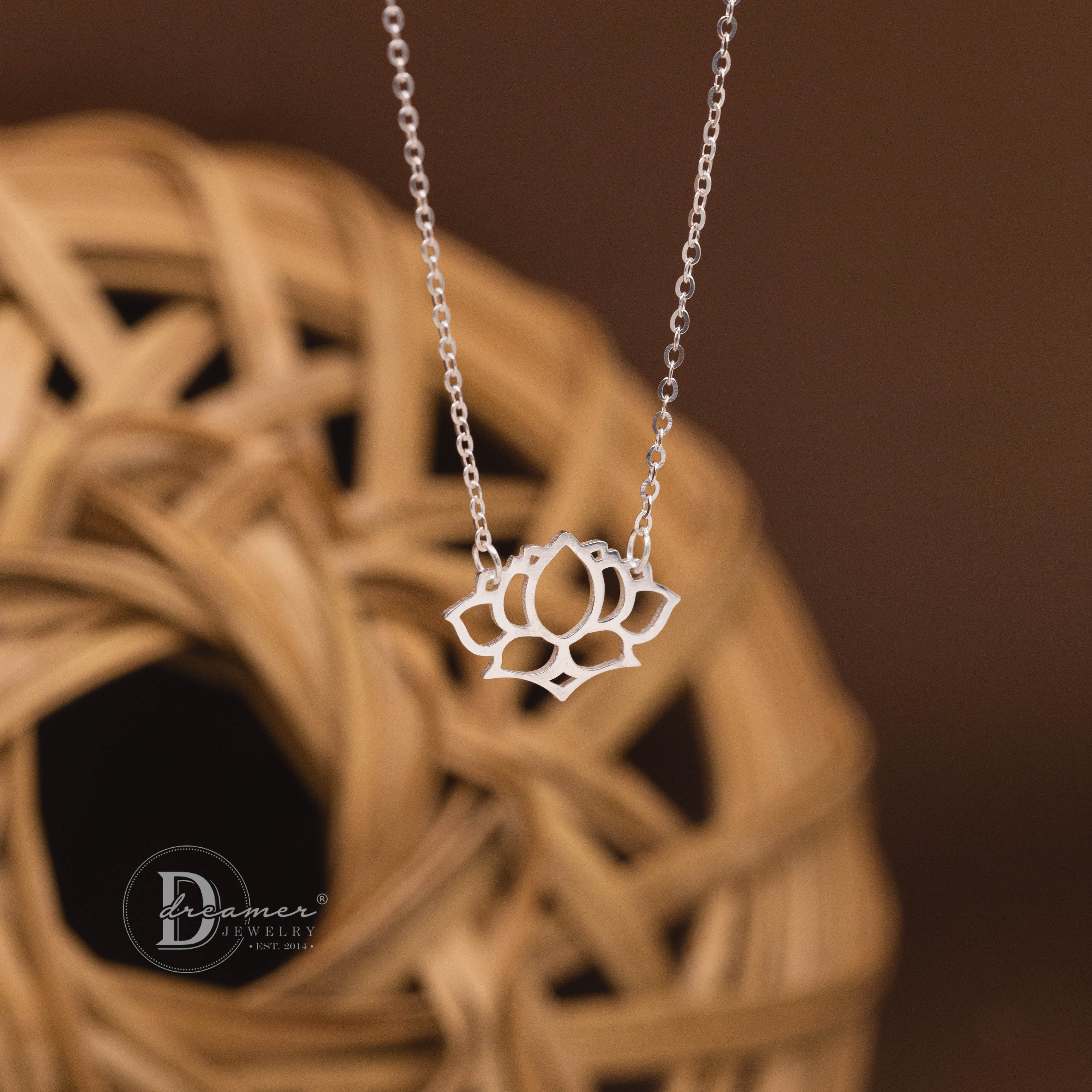 Mekong Delta Blooming Lotus Sterling Silver Necklace