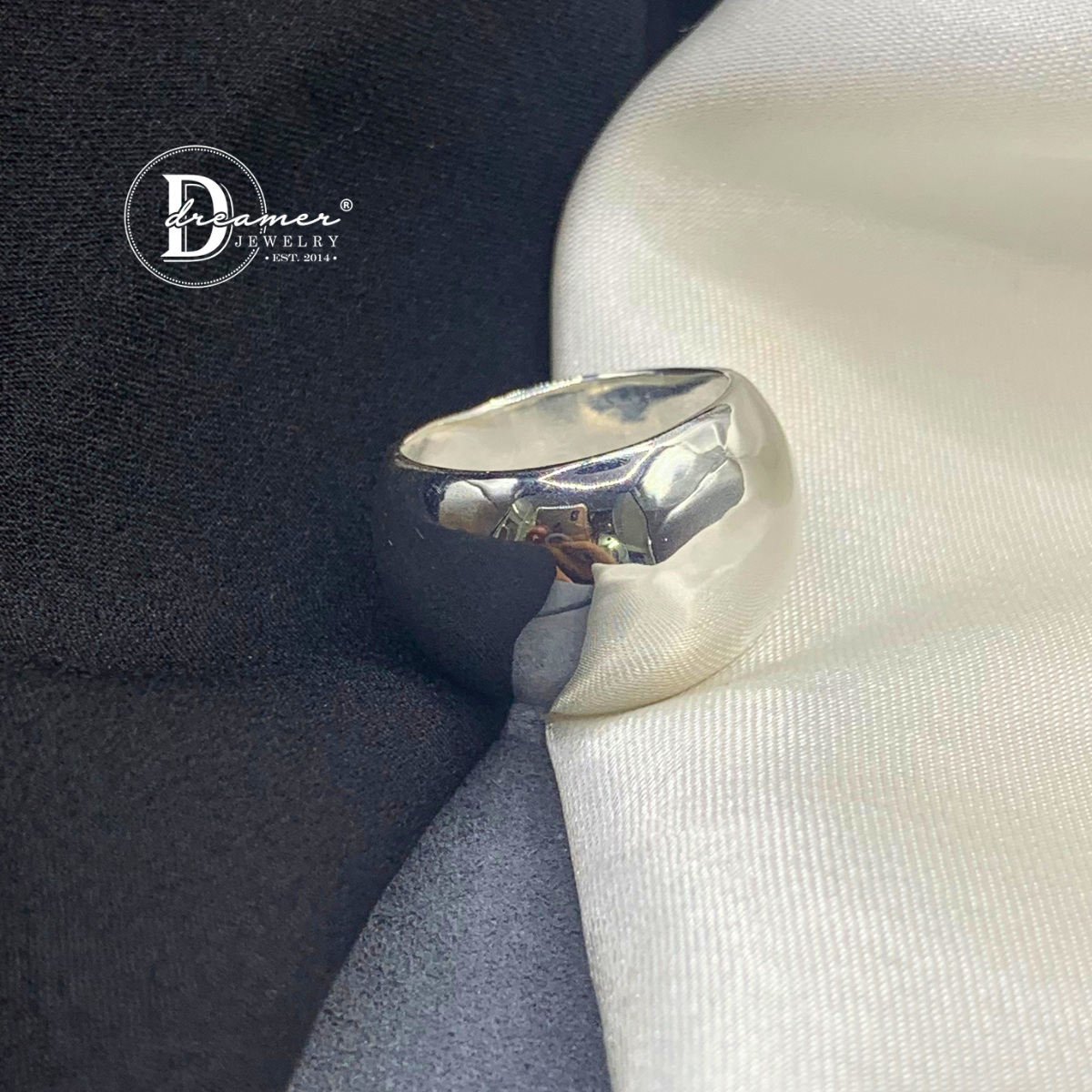 Chunky Dome Silver 925 Statement Ring (Band Width 15mm)