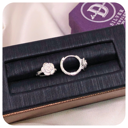 Bông Tai Khoen Hoa Hồng - Wild Rose Hoops Earrings
 - DBT043