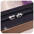 Bông Tai Khoen 3 Bướm Đính Đá Hạt Dưa - 3 Butterfly Silver Hoops - BT112