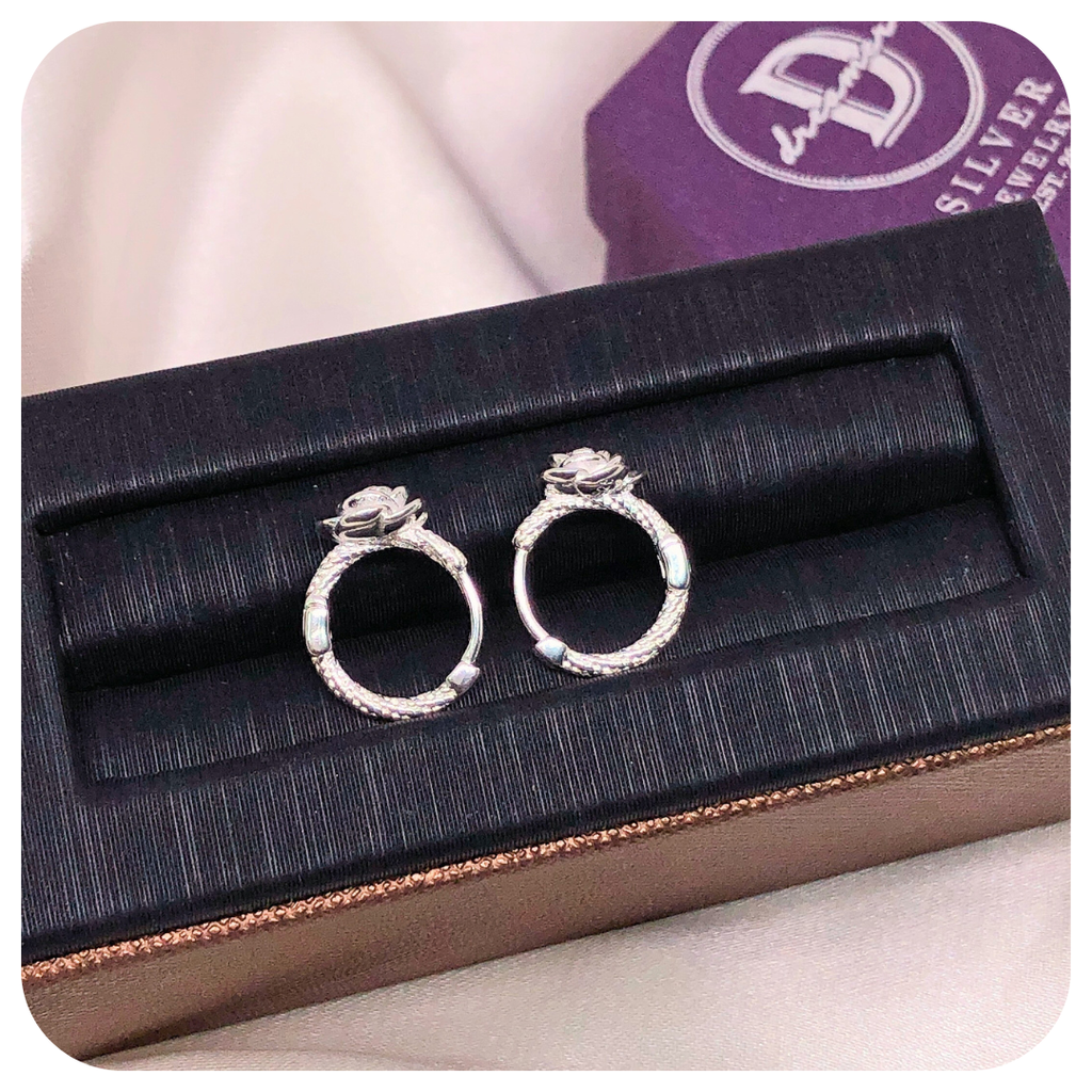 Bông Tai Khoen Hoa Hồng - Wild Rose Hoops Earrings
 - DBT043