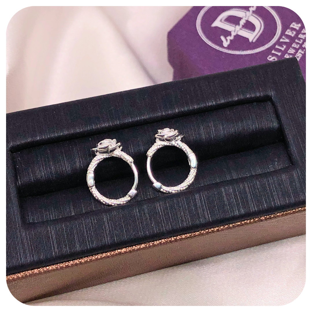 Bông Tai Khoen Hoa Hồng - Wild Rose Hoops Earrings
 - DBT043