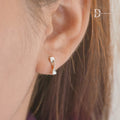 925 Sterling Silver Mobius Wave Twist Huggie Hoop Earrings