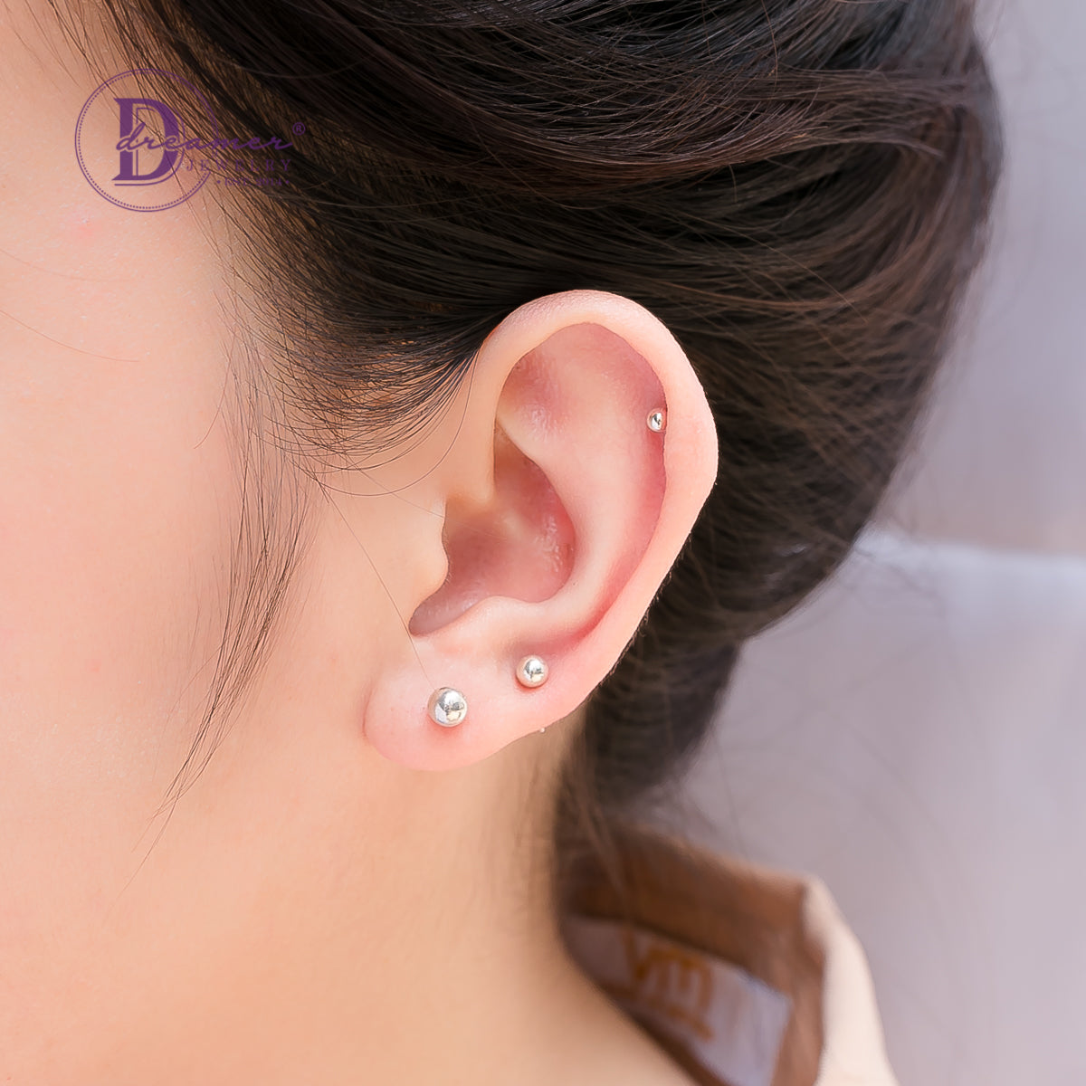 Bông Tai Bi Bạc Đủ Size (2 Màu) Bạc 925 - Yellow Gold & Silver Minimal Dot Earrings 153BTT