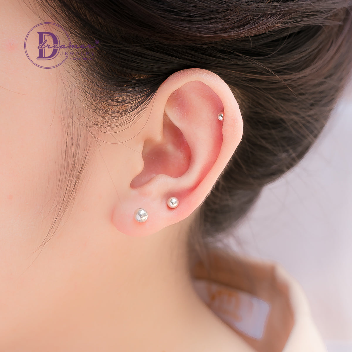 Bông Tai Bi Bạc Đủ Size (2 Màu) Bạc 925 - Yellow Gold & Silver Minimal Dot Earrings 153BTT