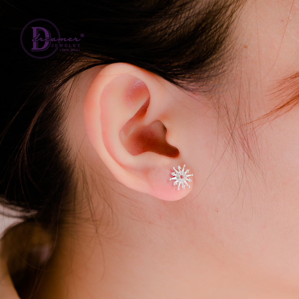 Bông Tai Bạc 925 Hoa Tuyết - Pointed Skylight Flower Silver Earrings