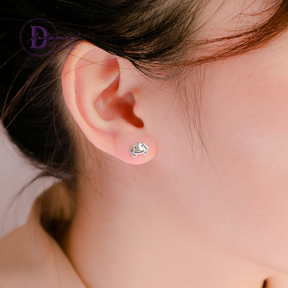 Bông Tai Bé Chó Dễ Thương Bạc 925 - Smiling Dog Silver Earrings 1362BTH