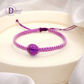 Handmade Braided String Amethyst Gemstone Bracelet