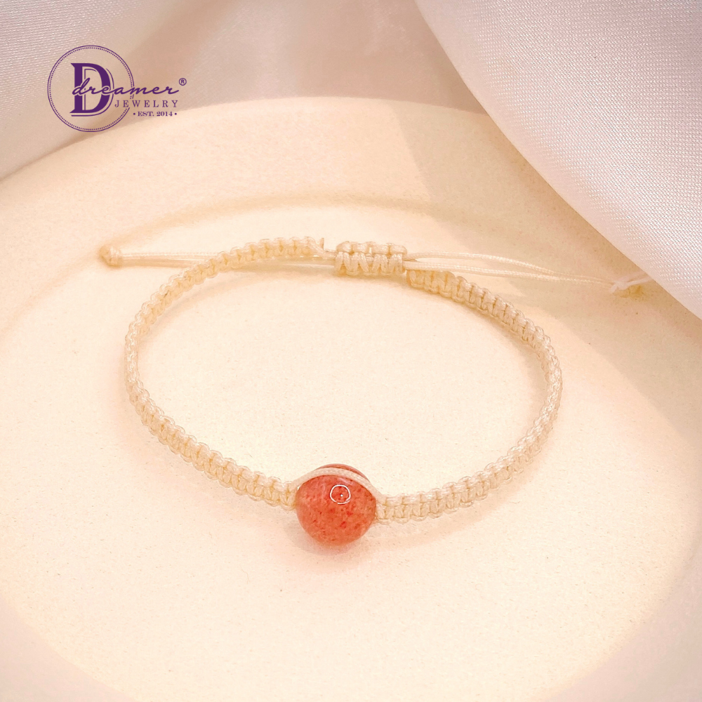 Handmade Braided String Sunstone Gemstone Bracelet