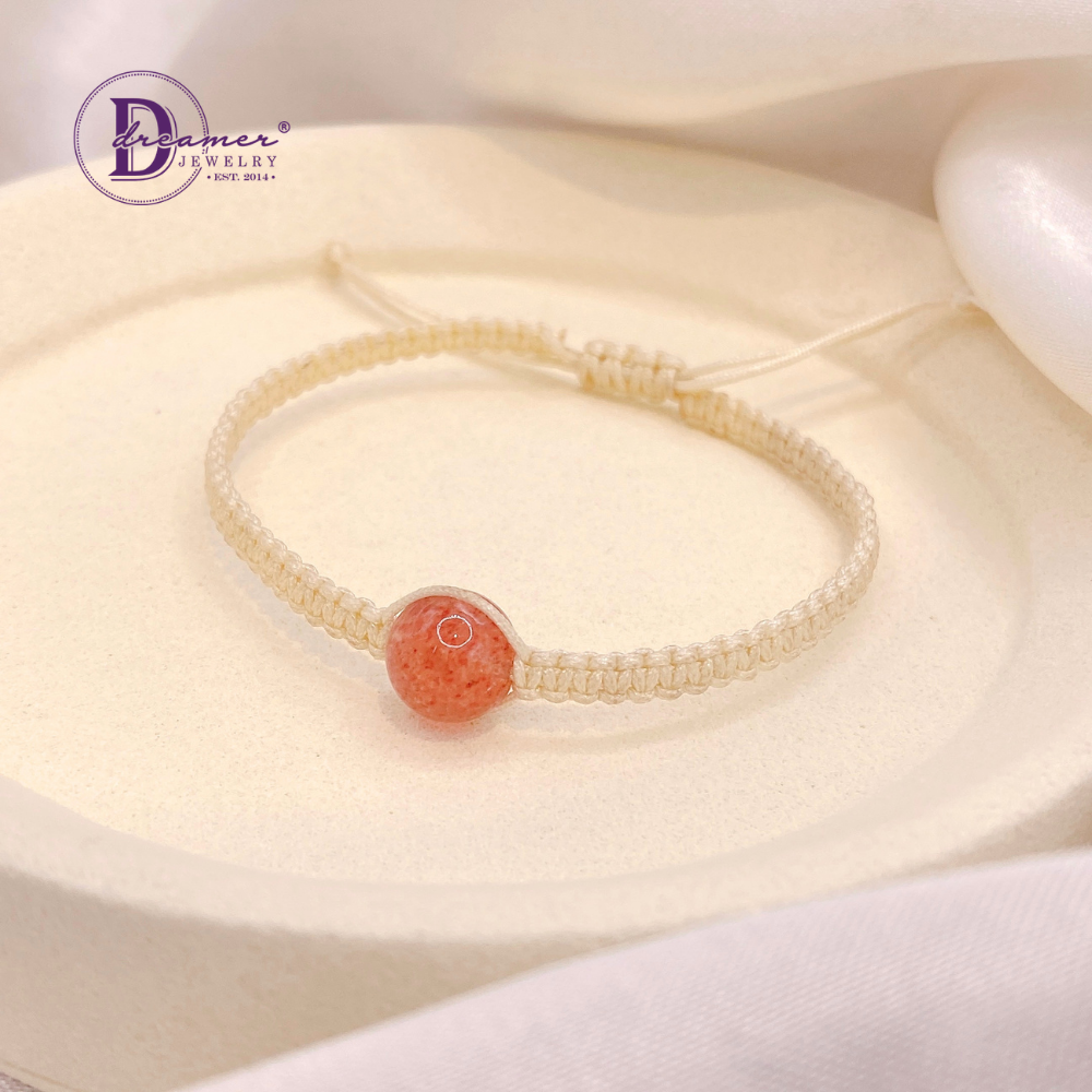 Handmade Braided String Sunstone Gemstone Bracelet
