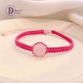 Handmade Braided String Rose Quartz Gemstone Bracelet