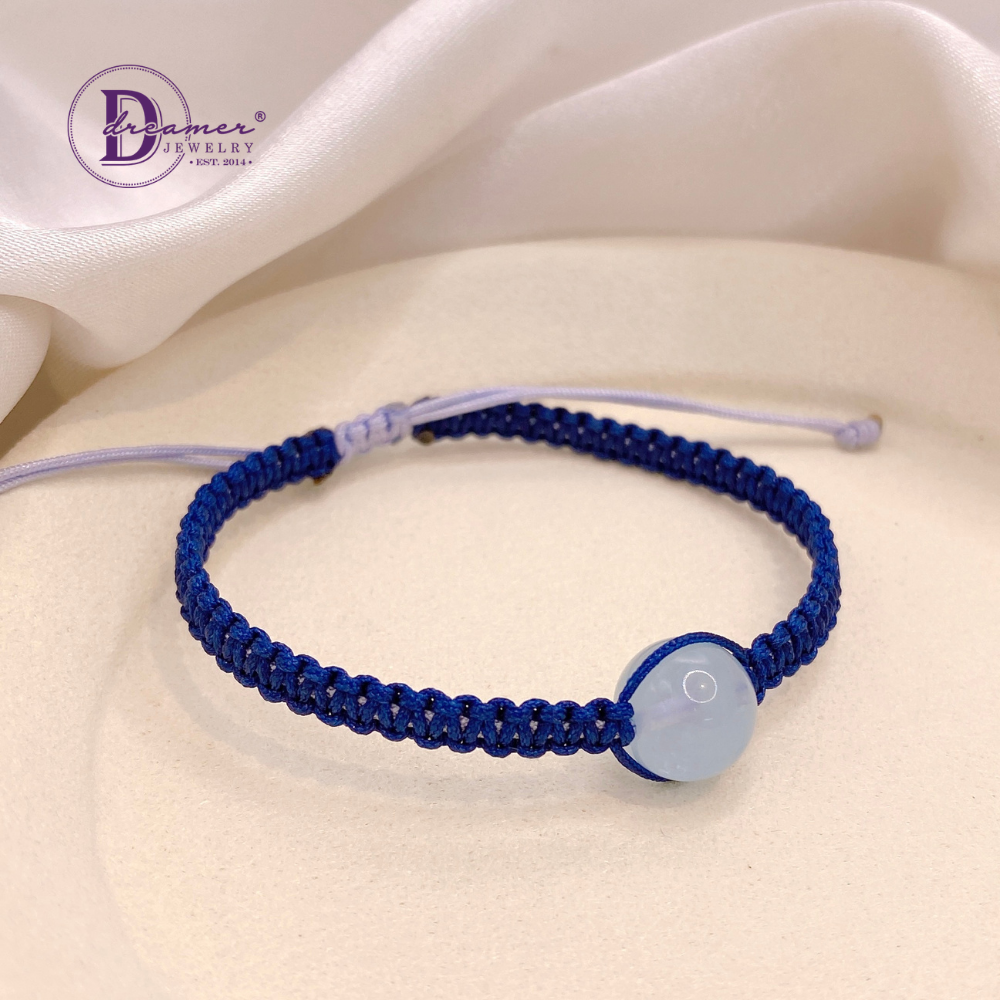 Handmade Braided String Aquamarine Gemstone Bracelet