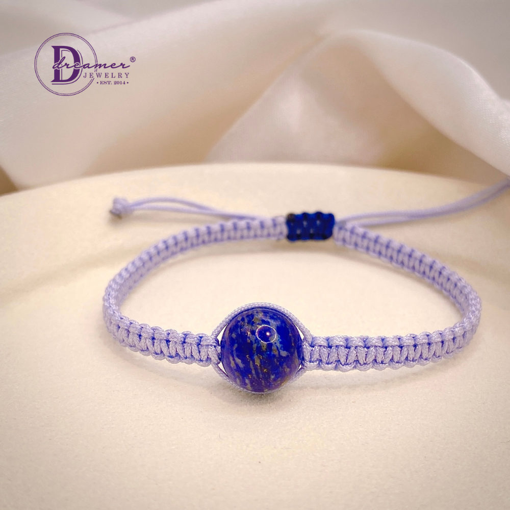 Handmade Braided String Lapis Lazuli Gemstone Bracelet