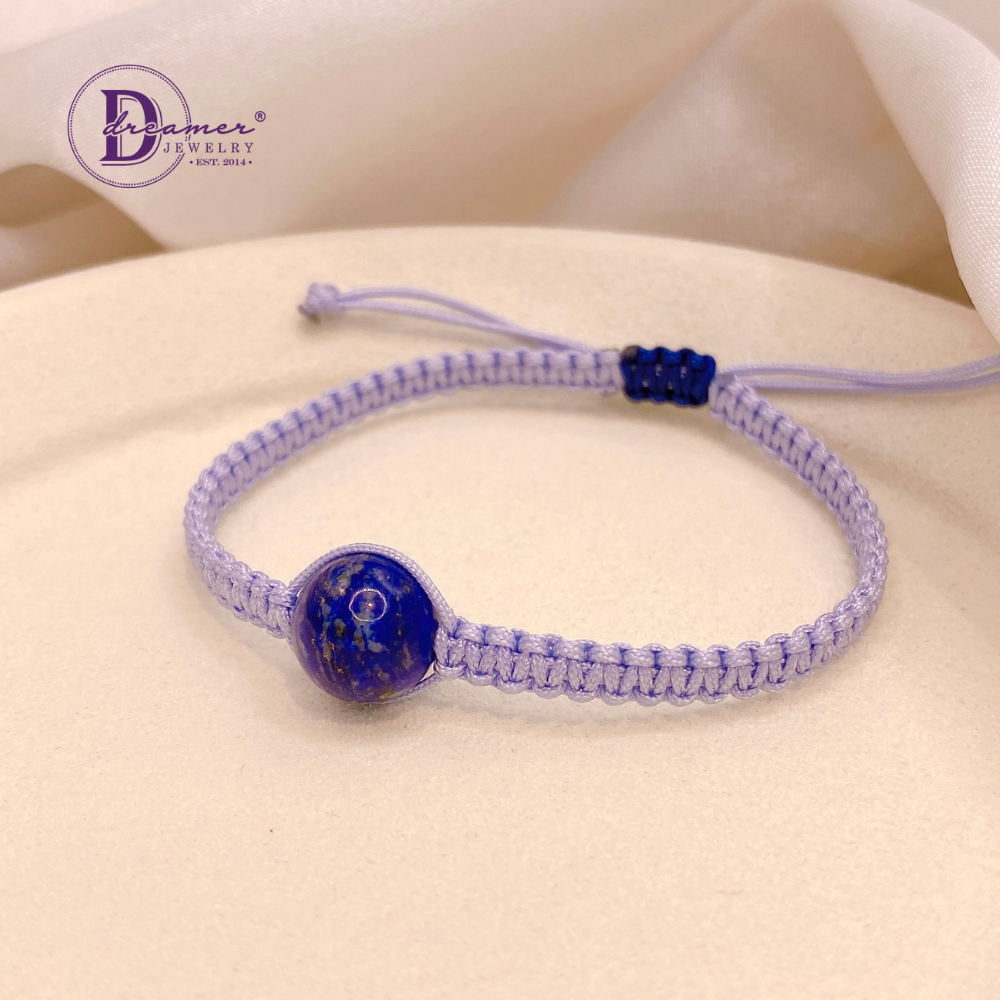 Handmade Braided String Lapis Lazuli Gemstone Bracelet