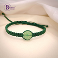 Handmade Braided String Green Strawberry Quartz Bracelet