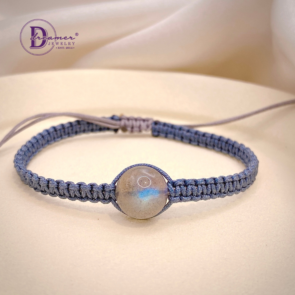 Handmade Braided String Labradorite Gemstone Bracelet