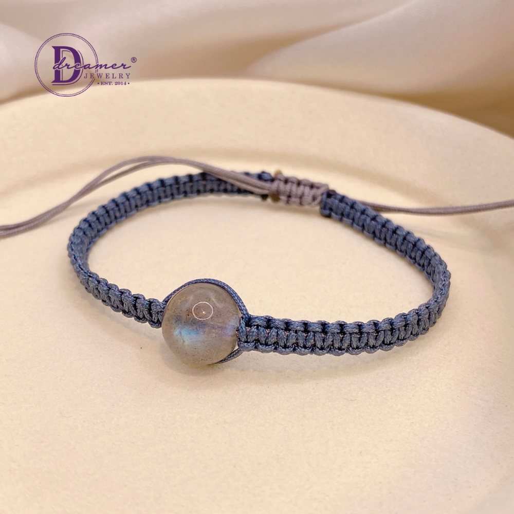 Handmade Braided String Labradorite Gemstone Bracelet