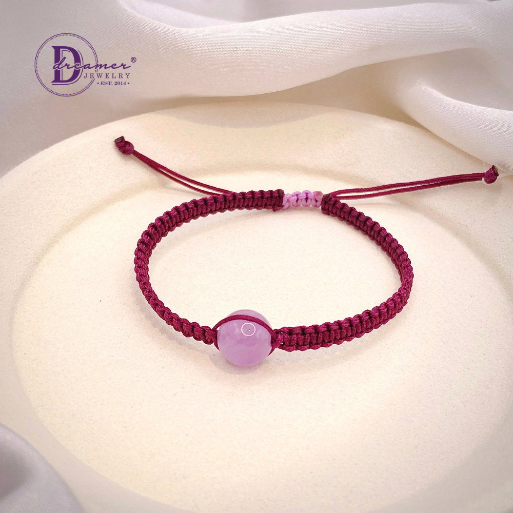 Handmade Braided String Amethyst Gemstone Bracelet