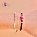 Minimalist Raw Tourmaline Handmade Braided String Bracelet