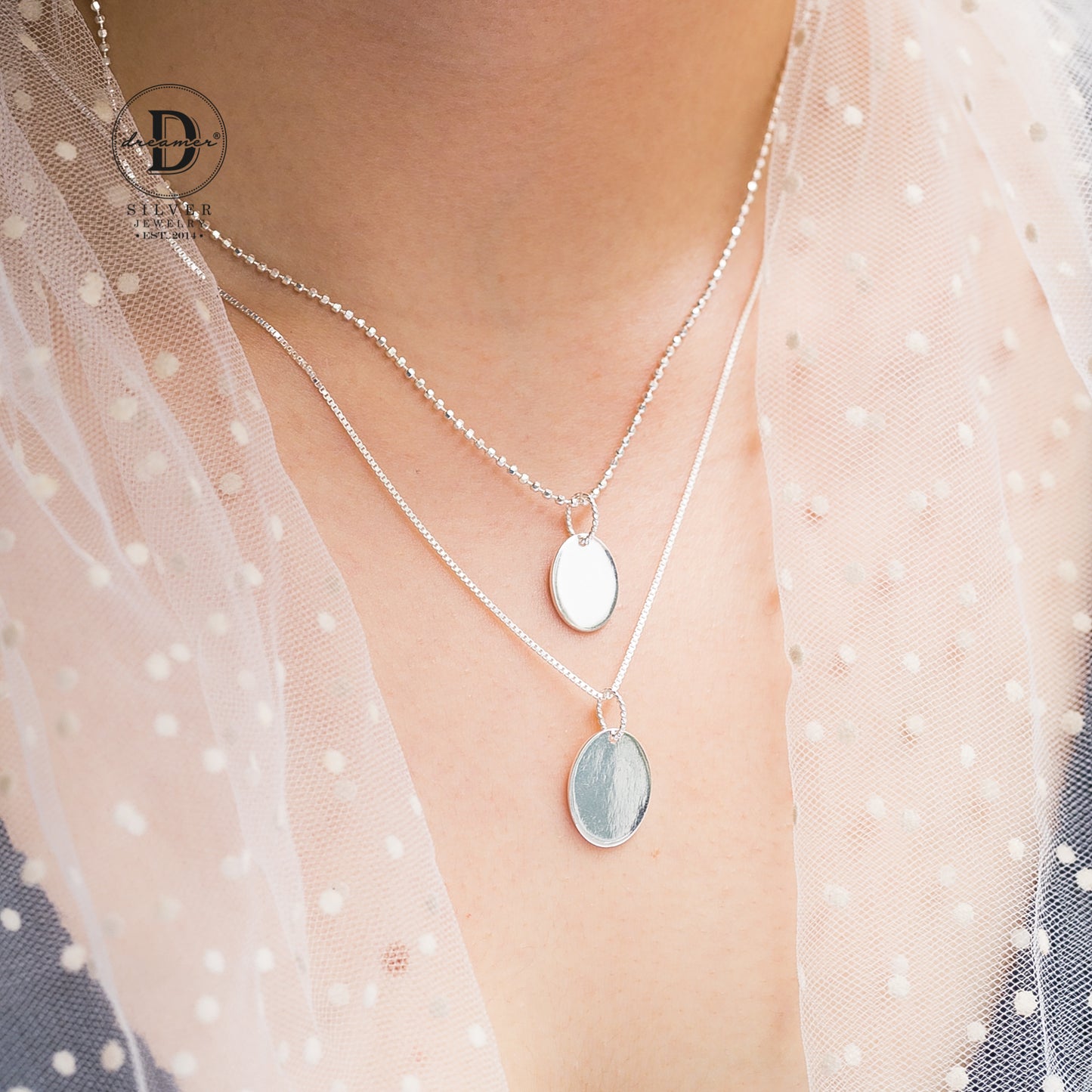 Mặt Dây Chuyền Oval Trơn Khắc Chữ