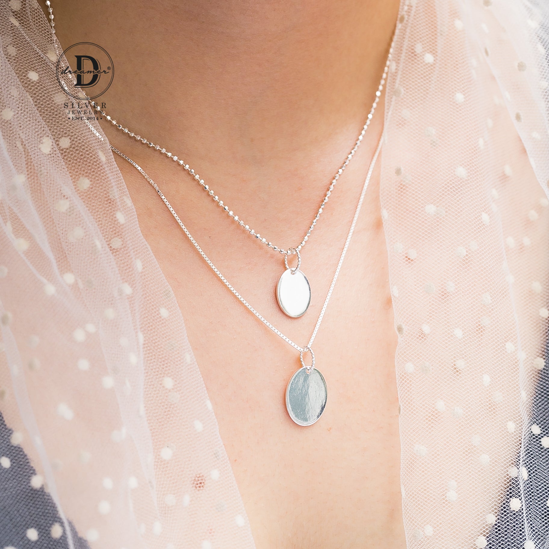 Mặt Dây Chuyền Oval Trơn Khắc Chữ