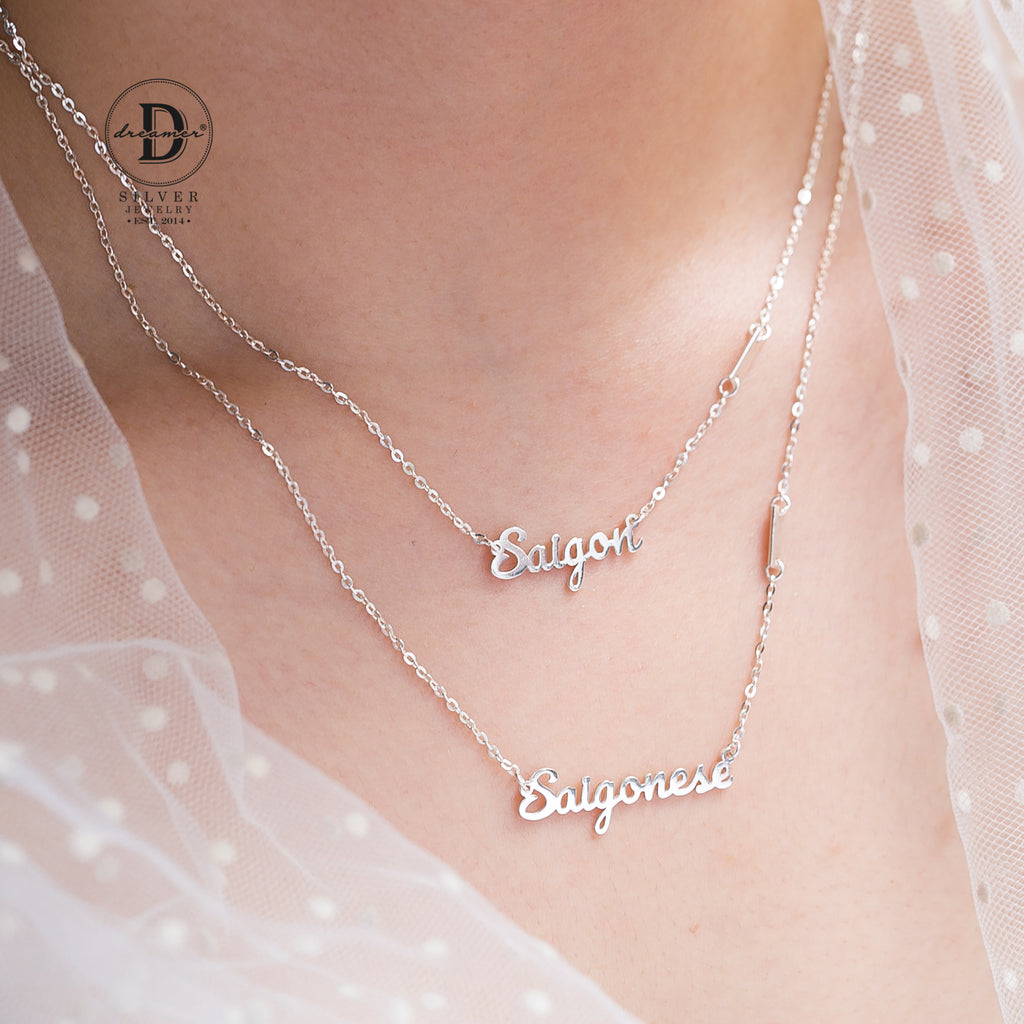 Saigon Silver Necklace - Name Necklace Saigonese Sterling Silver 925