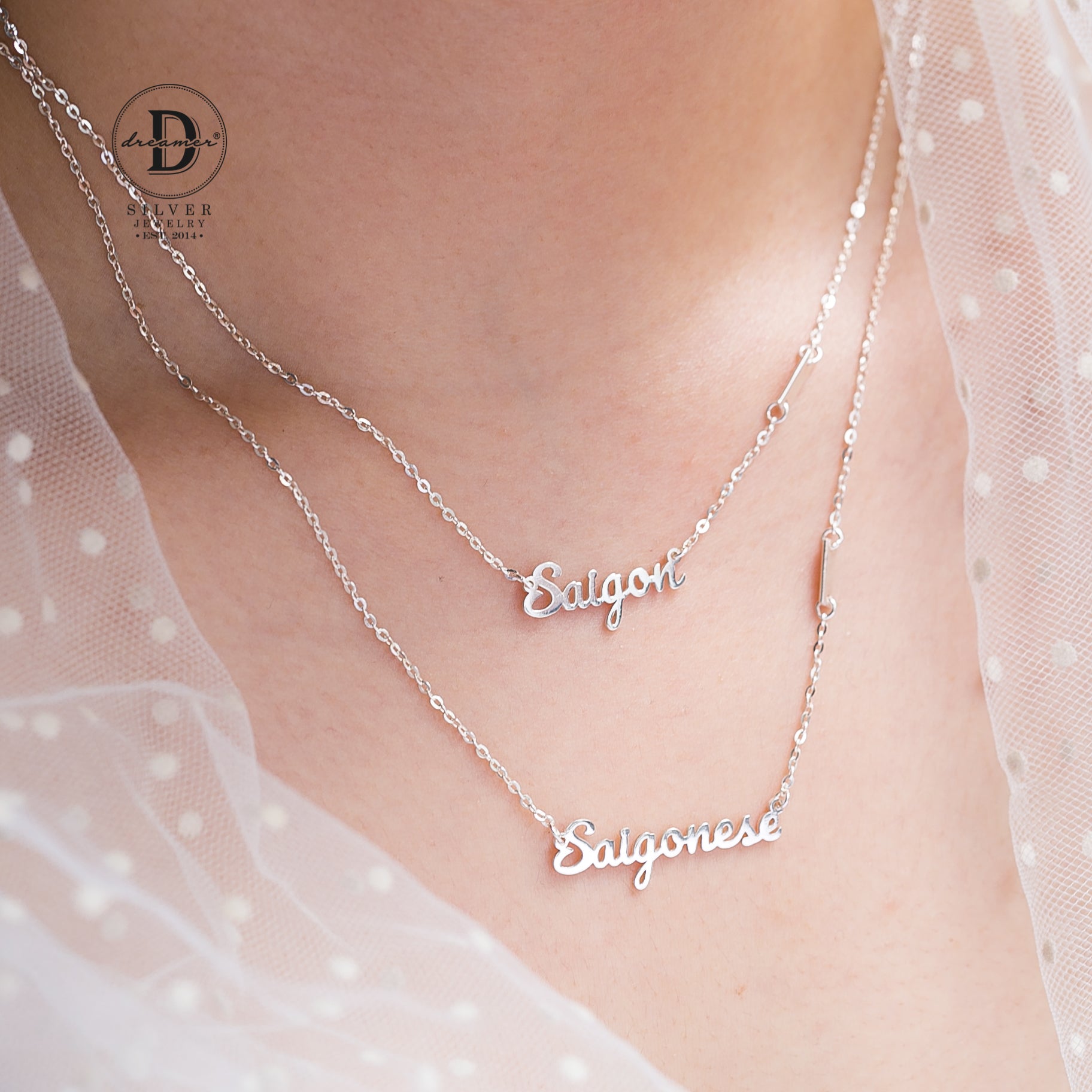 Saigon Silver Necklace - Name Necklace Saigonese Sterling Silver 925