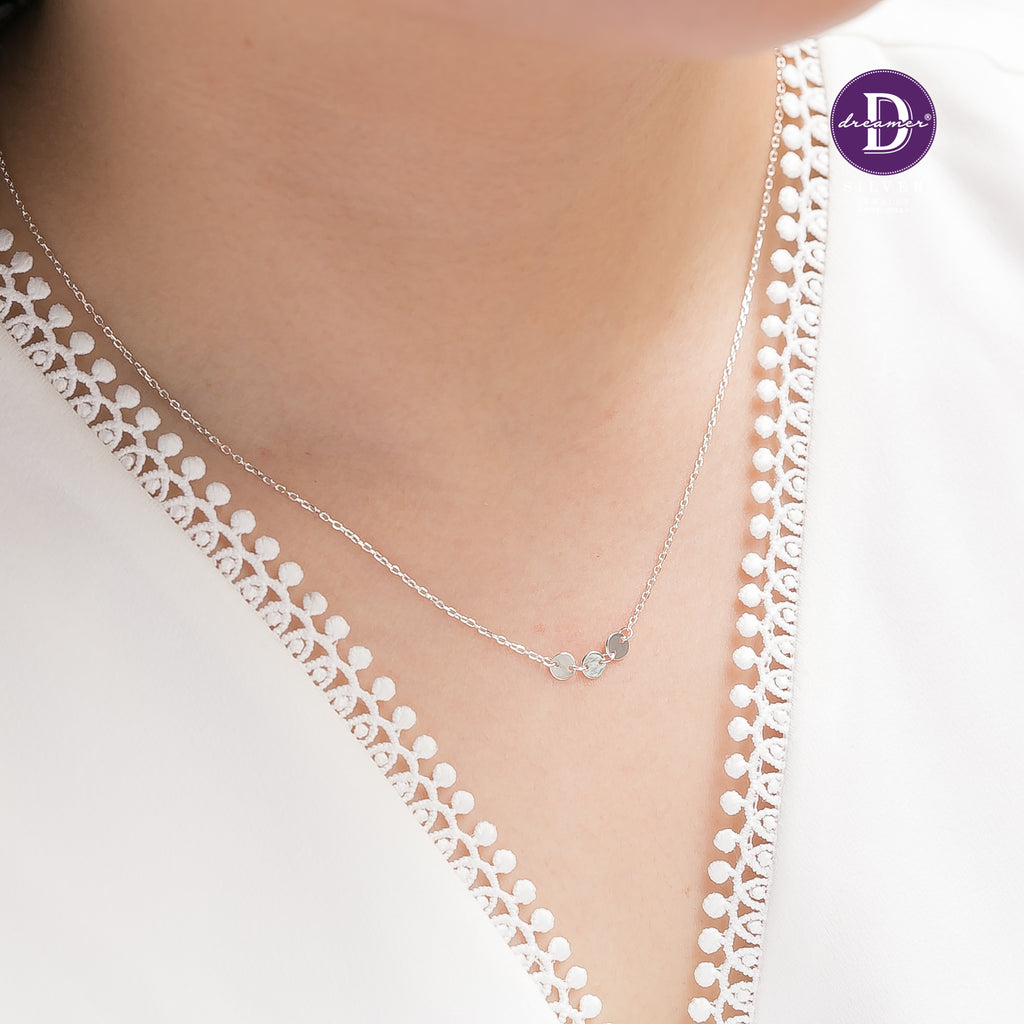 Minimal Tiny Circle Sterling Silver Necklace 
