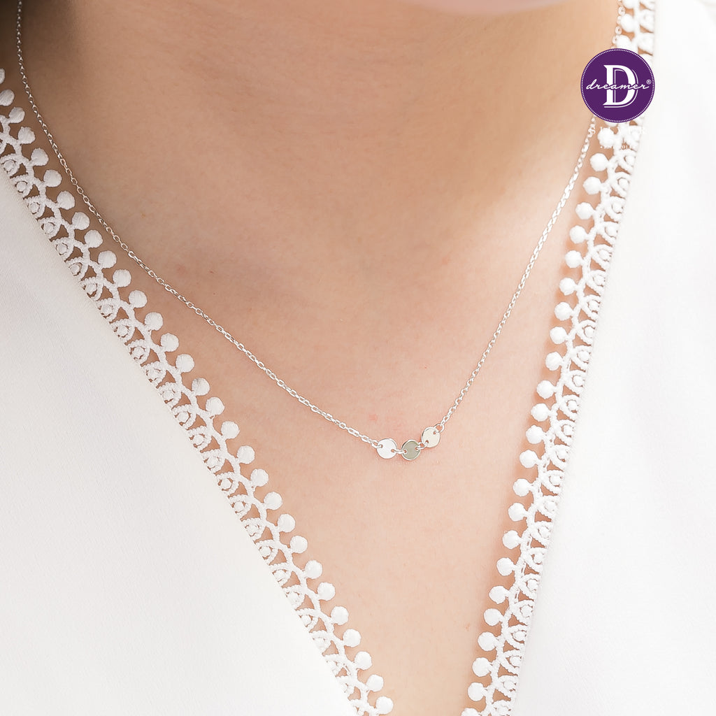 Minimal Tiny Circle Sterling Silver Necklace 