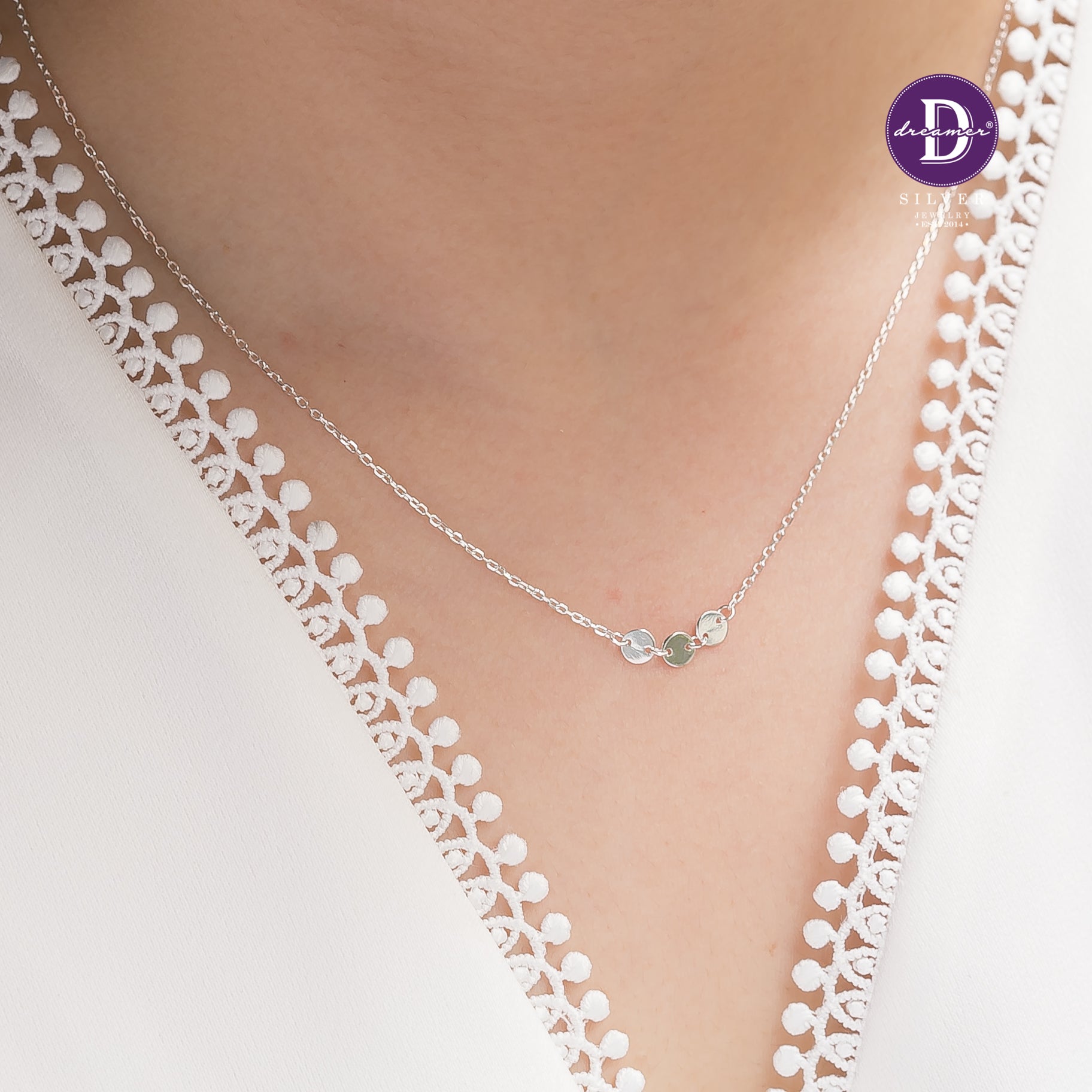 Minimal Tiny Circle Sterling Silver Necklace 