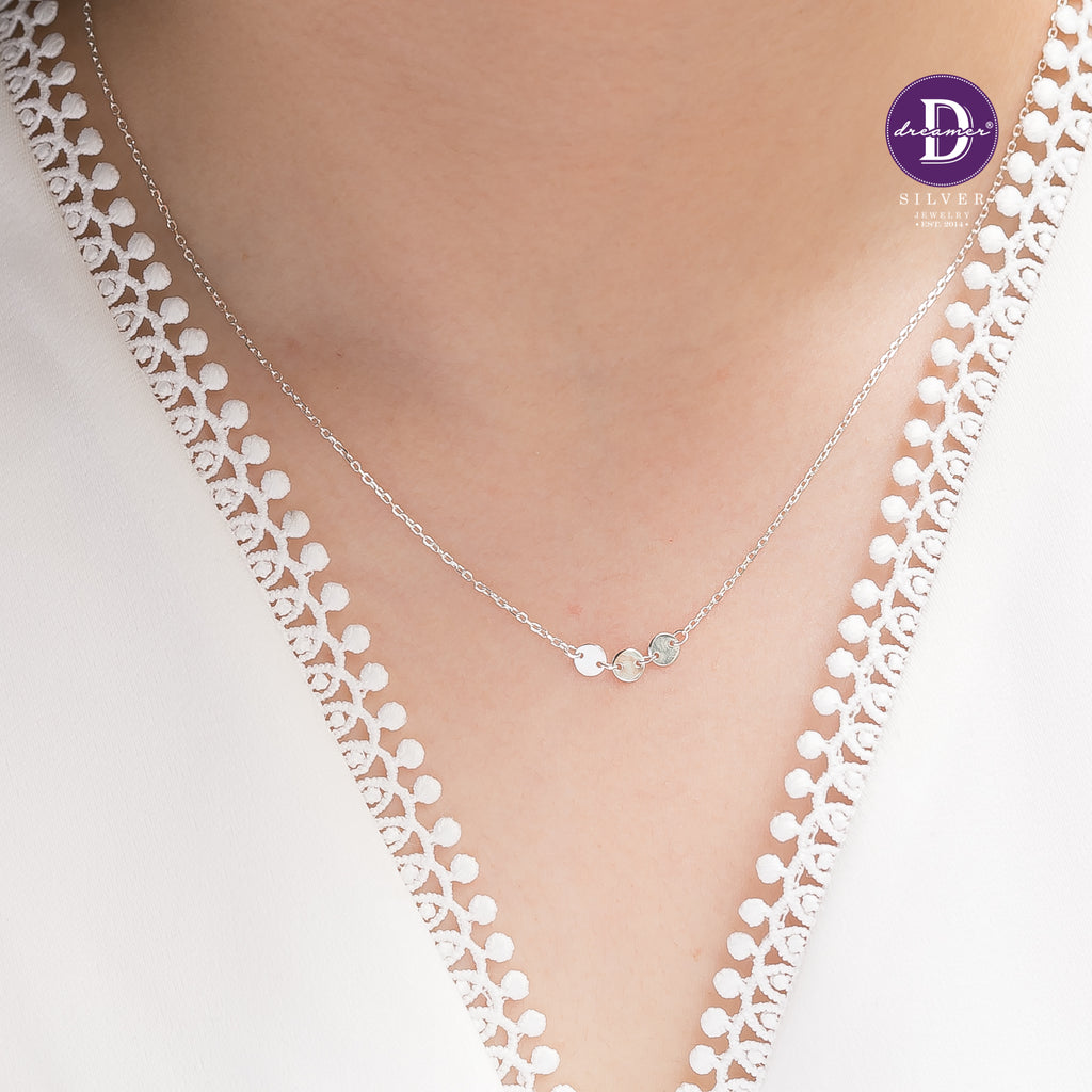 Minimal Tiny Circle Sterling Silver Necklace 