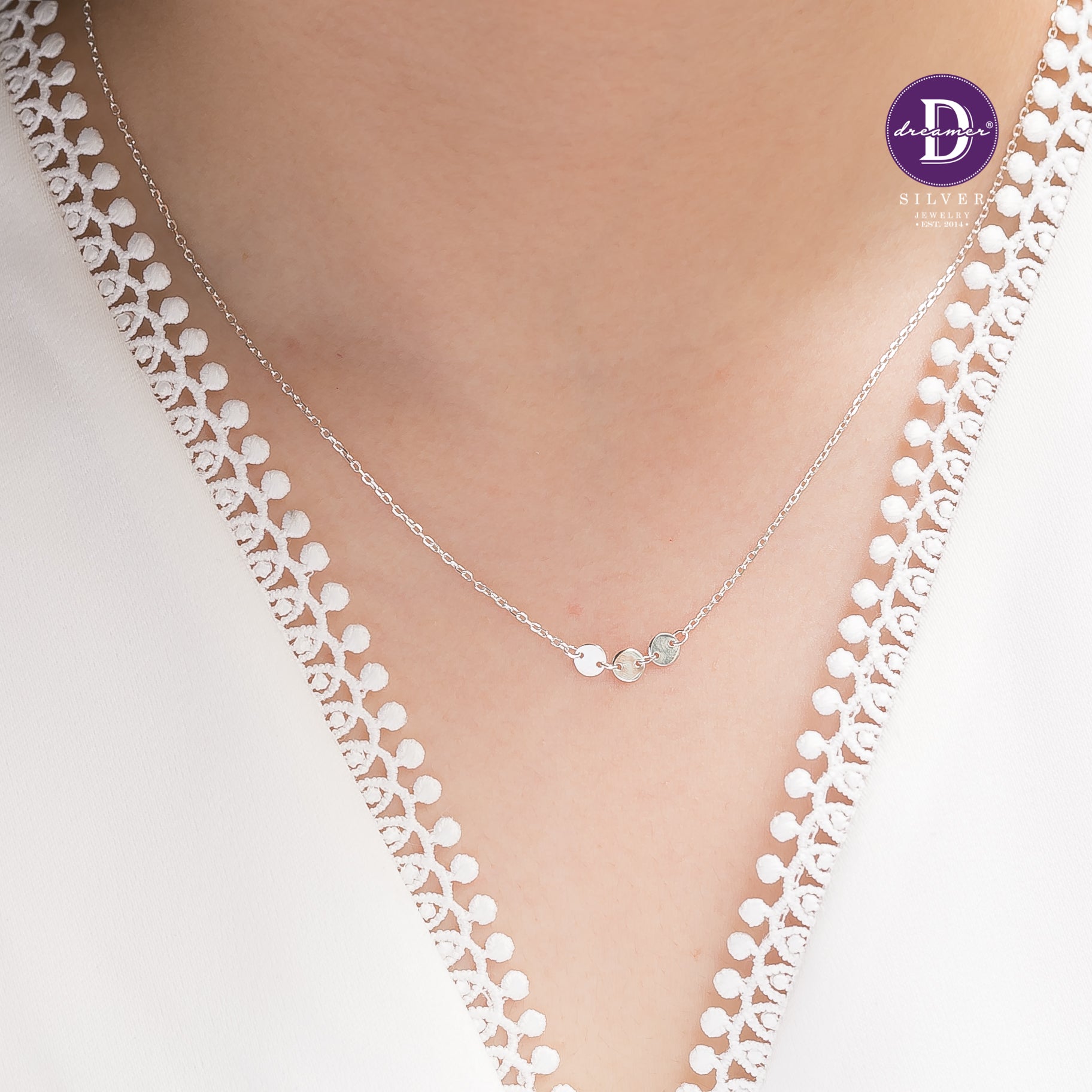 Minimal Tiny Circle Sterling Silver Necklace 