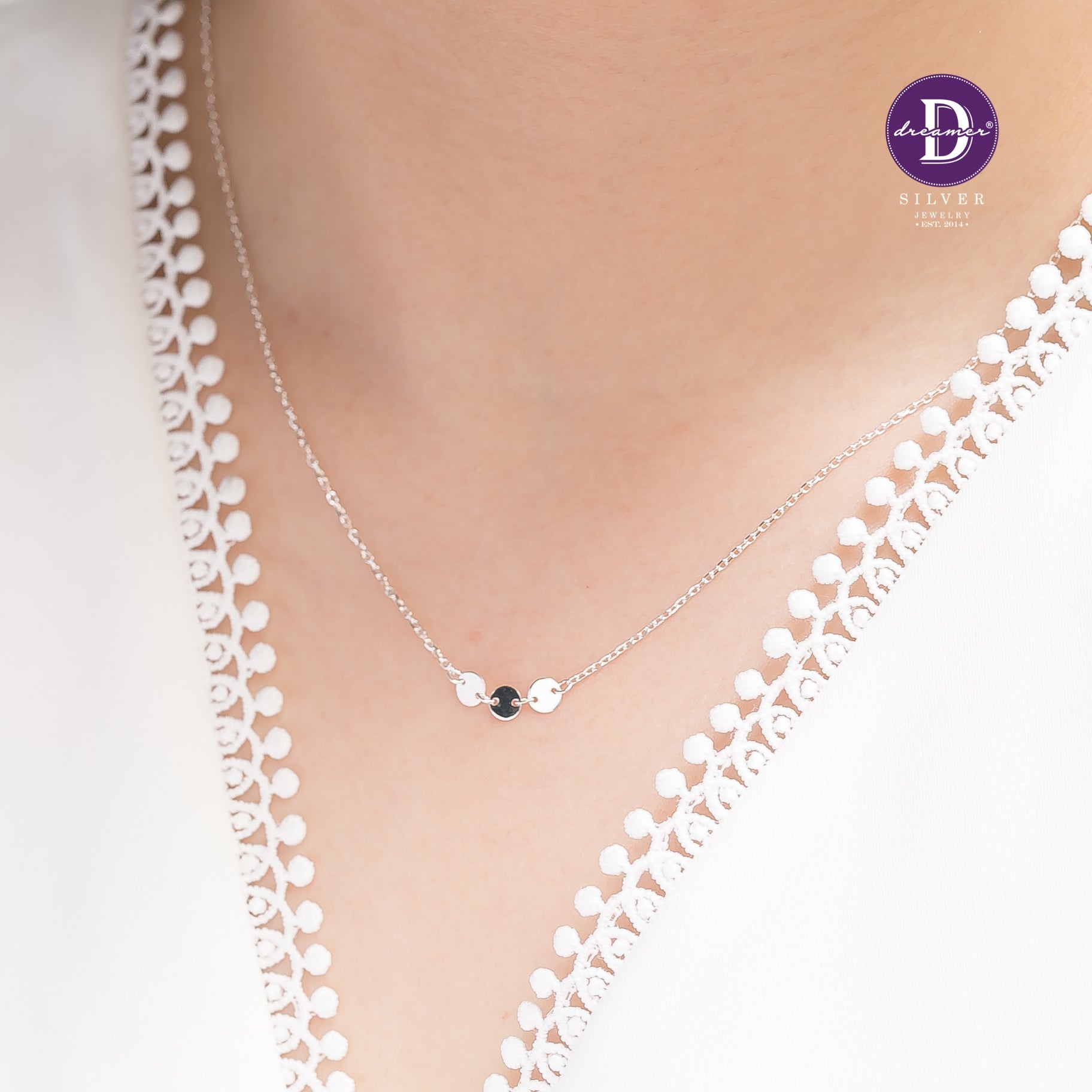 Minimal Tiny Circle Sterling Silver Necklace 