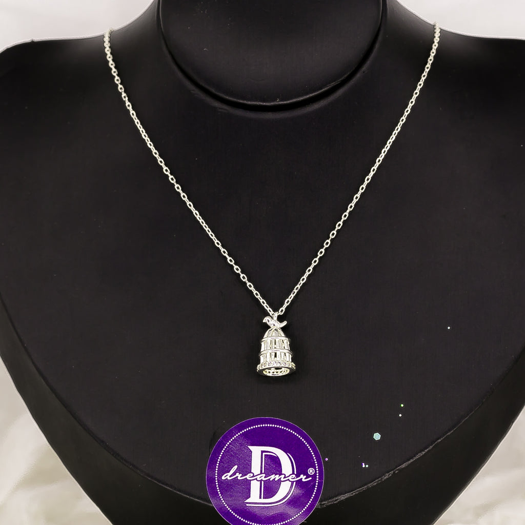 Dây Chuyền Lồng Chim Đính Đá Bạc 925 - Bird Cage Sterling Silver Necklace 722DCH