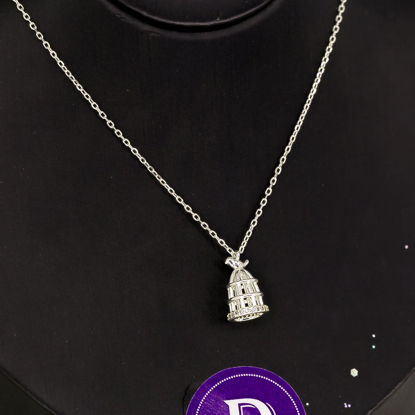 Dây Chuyền Lồng Chim Đính Đá Bạc 925 - Bird Cage Sterling Silver Necklace 722DCH