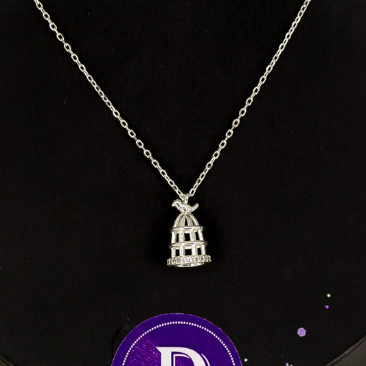 Dây Chuyền Lồng Chim Đính Đá Bạc 925 - Bird Cage Sterling Silver Necklace 722DCH
