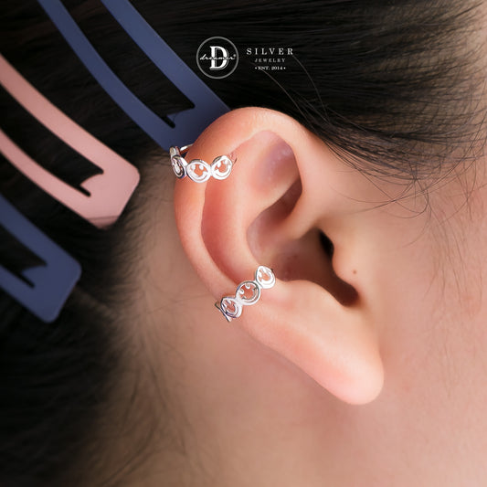 Earcuff Mặt Cười Dễ Thương - Bông Tai Kẹp Vành Bạc 925 - 2761EC